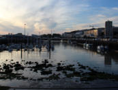 Hafen von Boulogne-sur-mer der teilweise trocken fllt